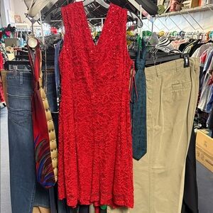 Elegant Red Lace Dress